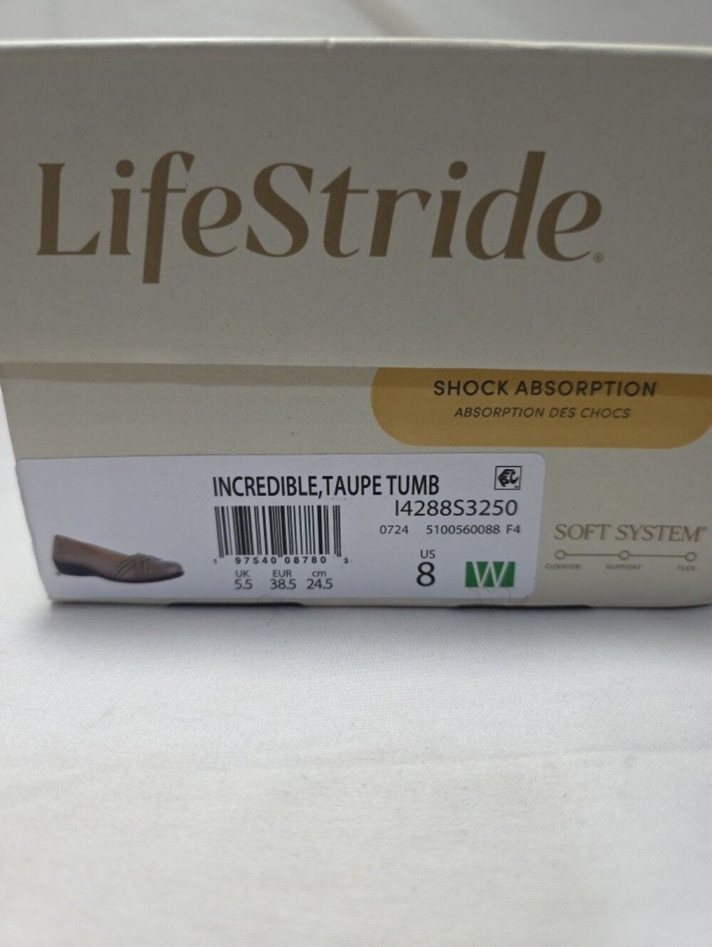 LifeStride Incredible Ballet Flat in Taupe Womens Size 8